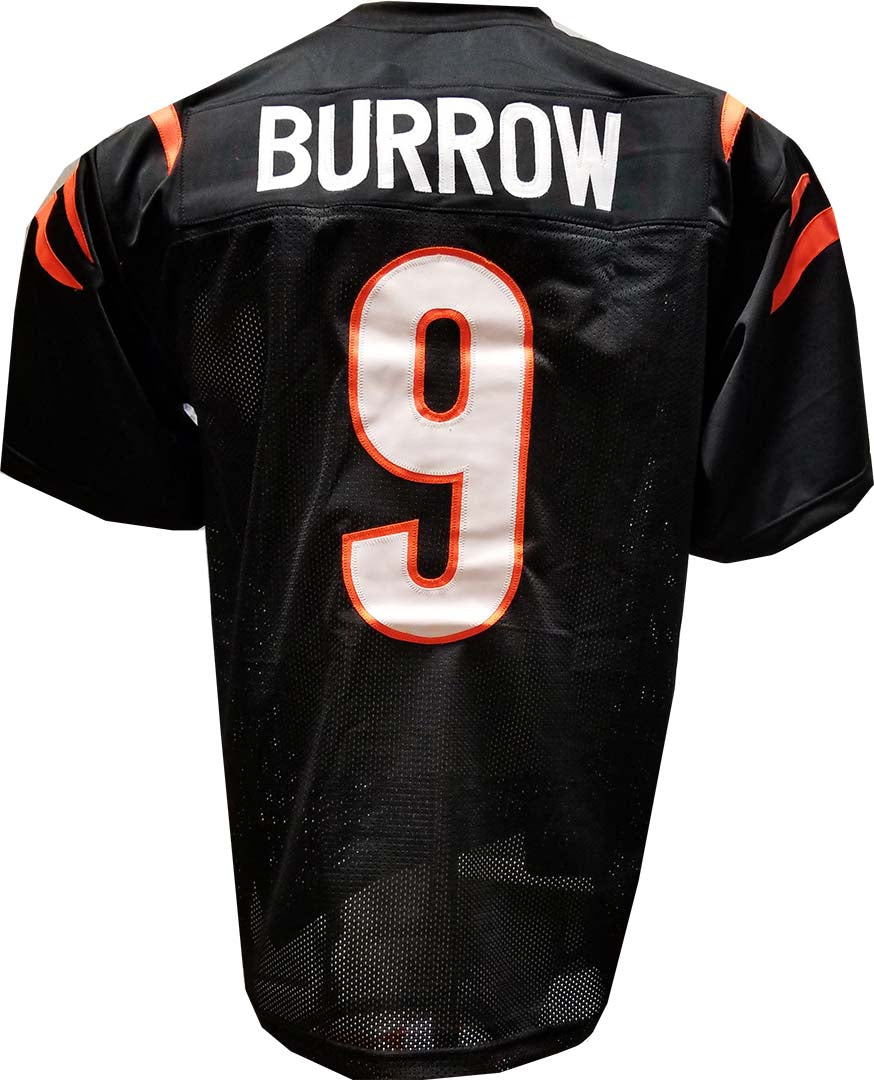 Burrow Black Custom Sewn Jersey