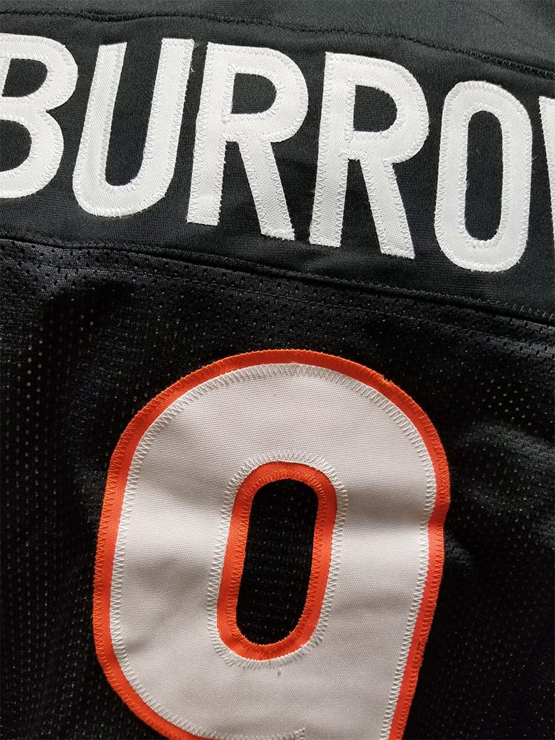 Burrow Black Custom Sewn Jersey