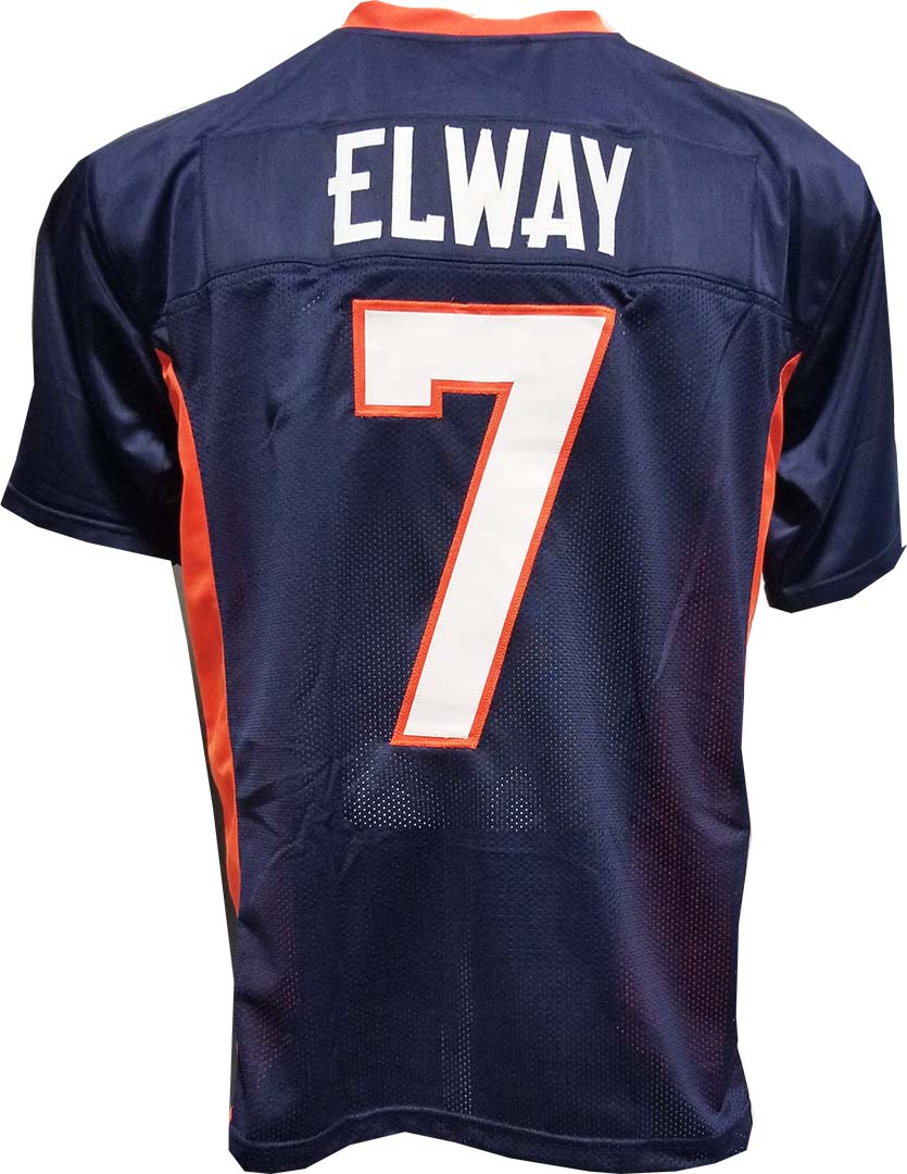 Elway Navy Custom Sewn Jersey