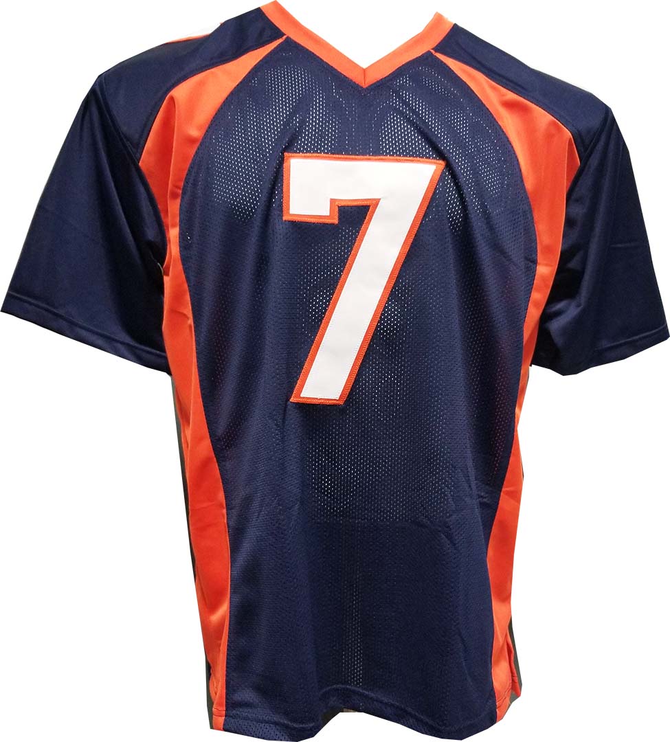 Elway Navy Custom Sewn Jersey