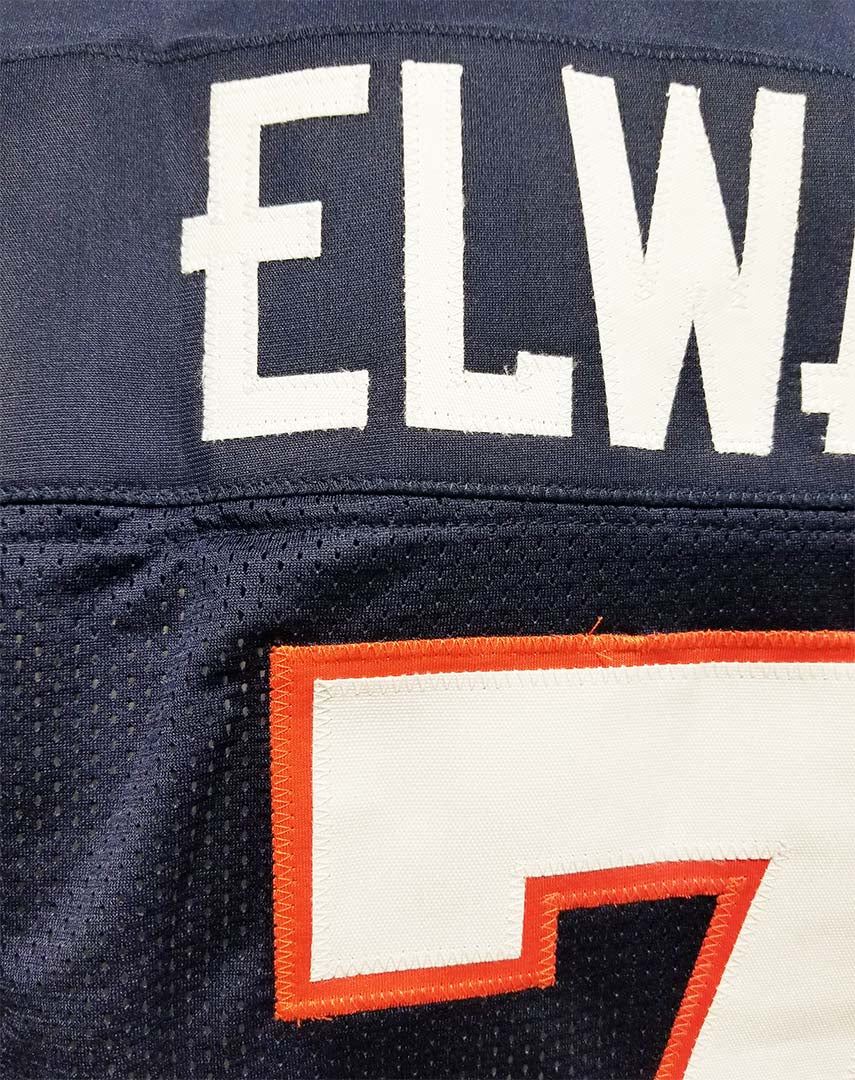 Elway Navy Custom Sewn Jersey