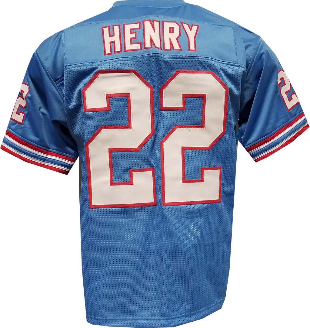 Henry Throwback Blue Custom Sewn Jersey