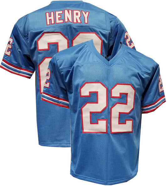 Henry Throwback Blue Custom Sewn Jersey