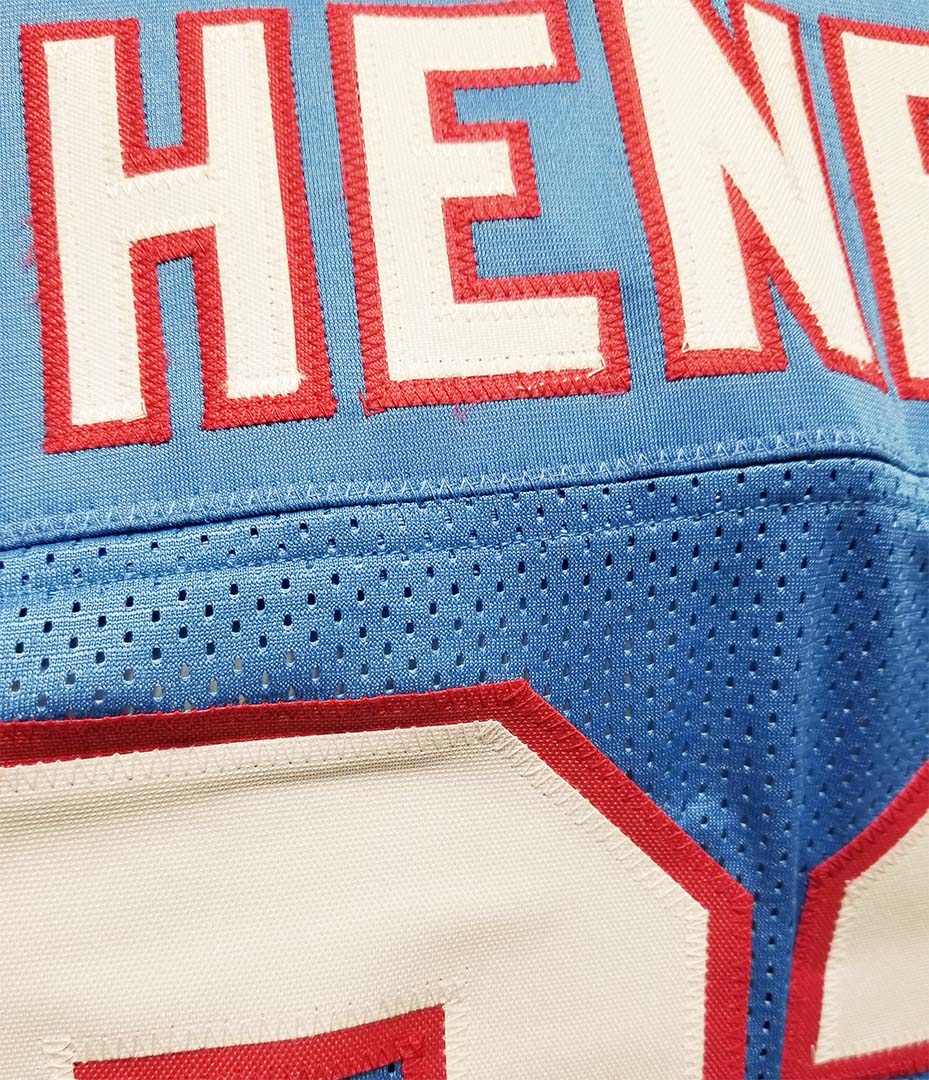 Henry Throwback Blue Custom Sewn Jersey