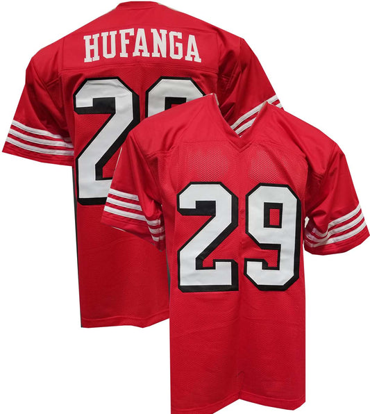 Hufanga Red Custom Sewn Jersey