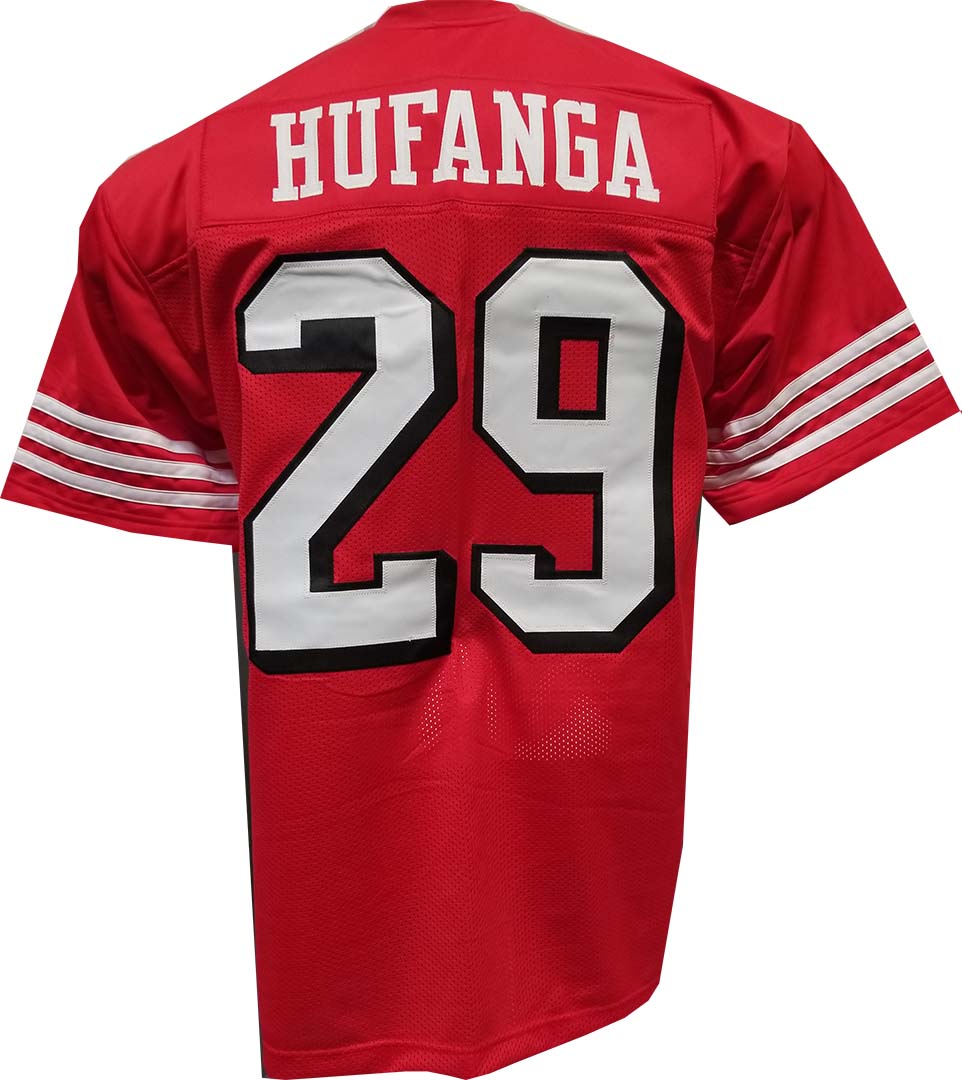 Hufanga Red Custom Sewn Jersey