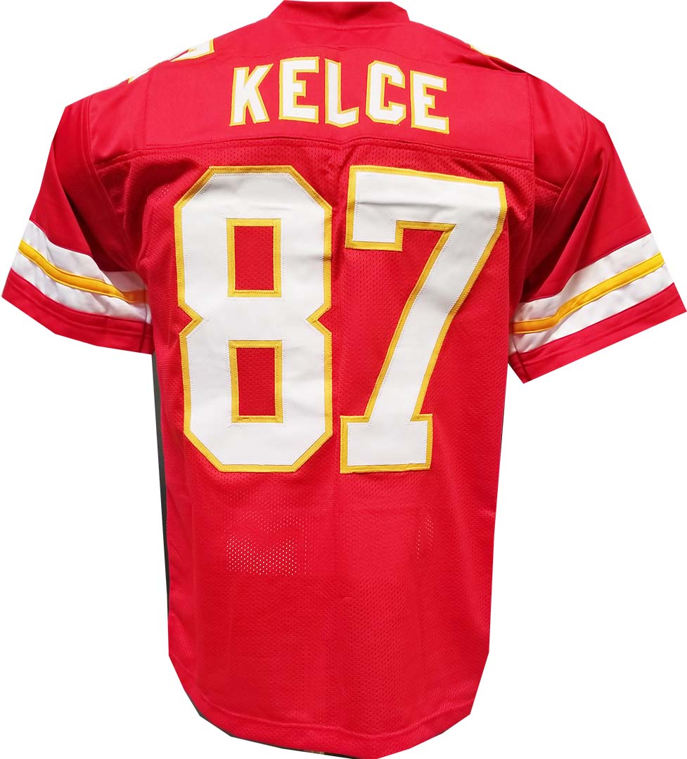 Kelce Red Custom Sewn Jersey