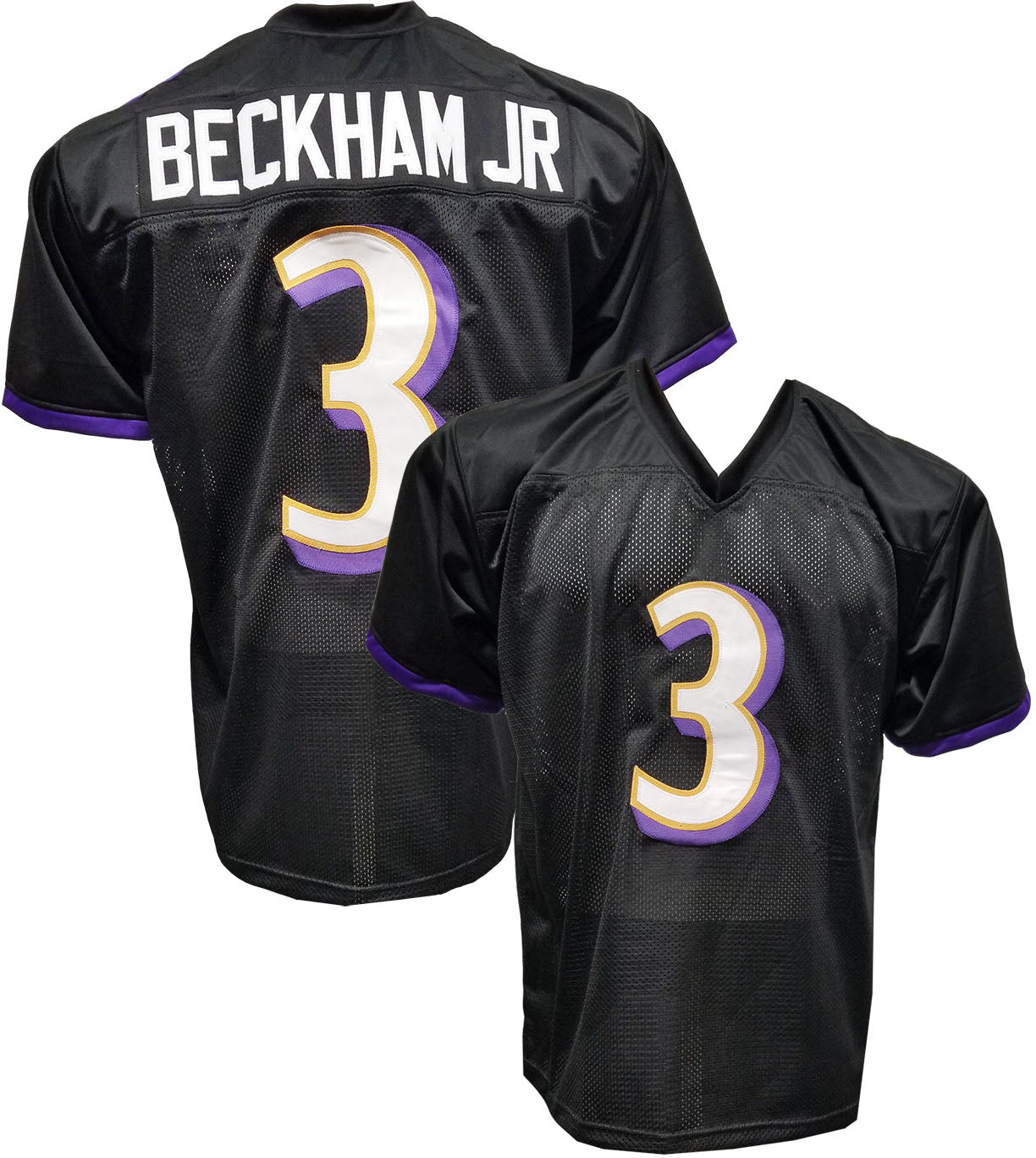 Beckham Jr Black Custom Sewn Jersey