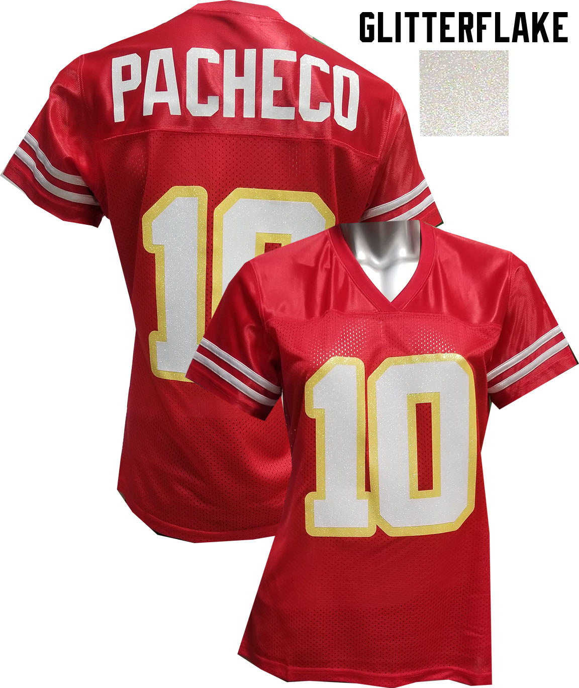 Custom Glitter Flake Womens Pacheco Jersey