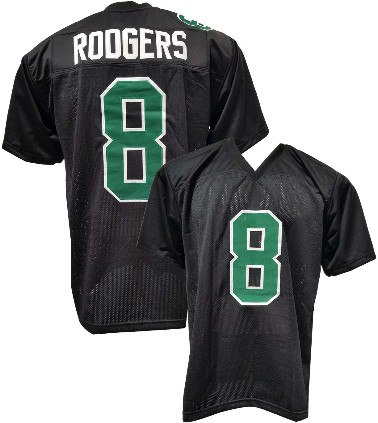 Rodgers Black Custom Sewn Jersey