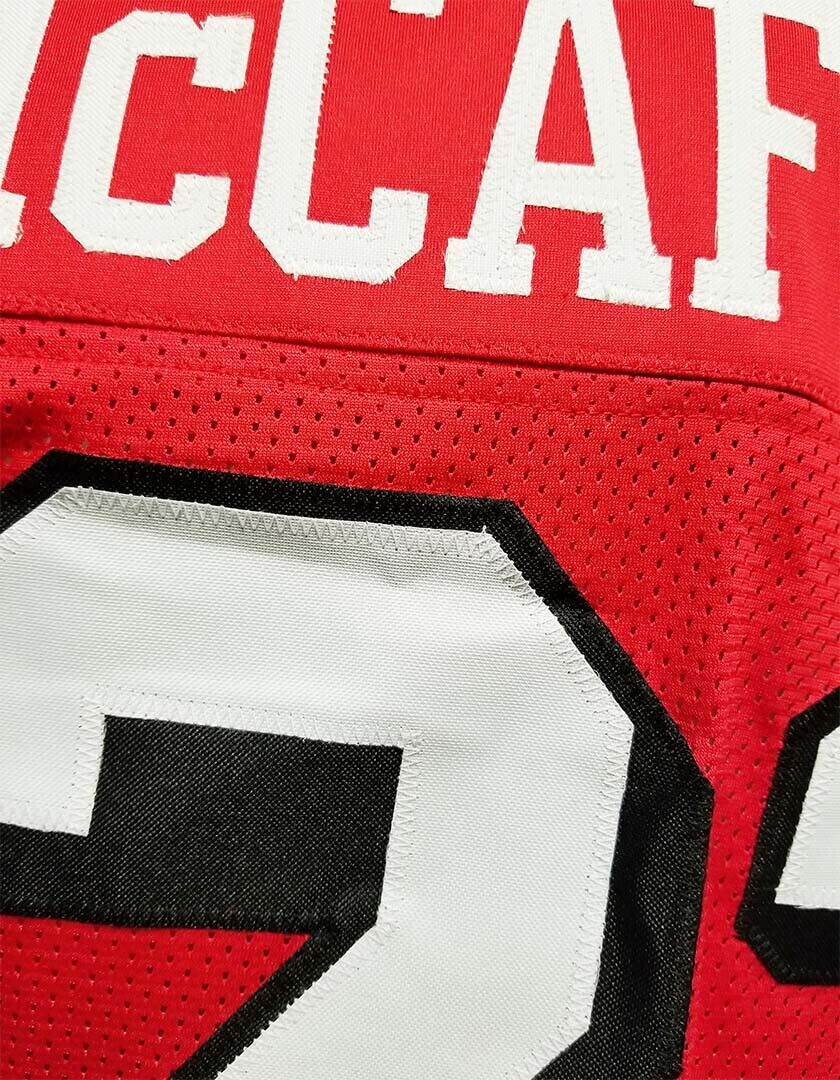 McCaffrey Red Custom Sewn Jersey