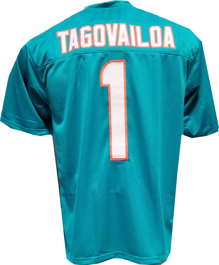 Tagovailoa Aqua Custom Sewn Jersey