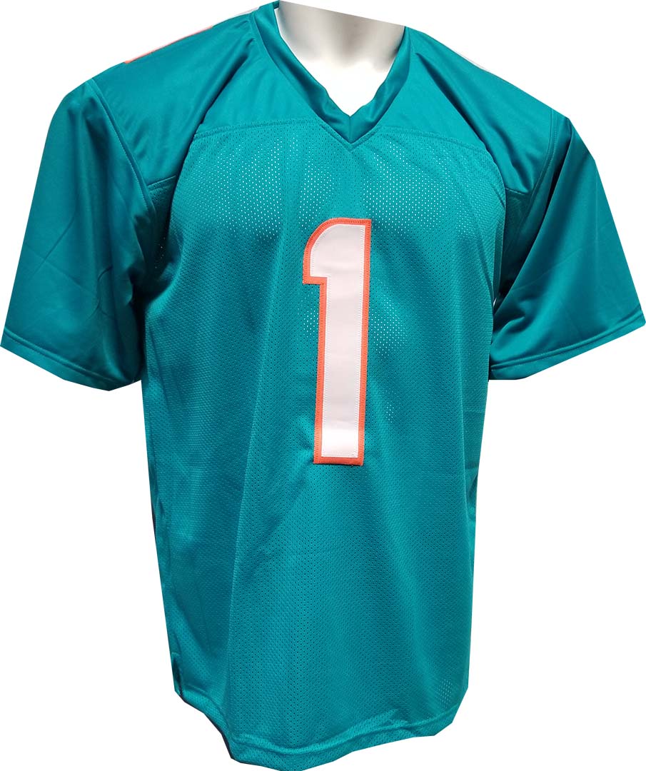 Tagovailoa Aqua Custom Sewn Jersey